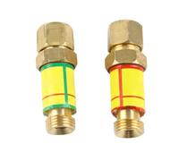 Oxygen Acetylene Flashback Arrestor Set for Welding - Brass Construction Check Valve Flame Buster - M16 * 1.5 Thread Size - HF2 Safety Device for Industrial Gas Flow - 1 Pair