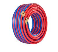 Oxygen Acetylene Hose Set, Flame Retardant Twin Lines with Brass Connectors, Safe for Welding and Cutting, Durable PVC Gas Line for Industrial Use, 20C to 70C