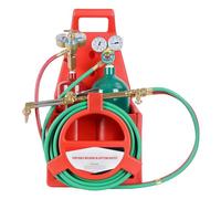 Oxygen Acetylene Torch Kit with Empty Gas Cylinders (4L O2 & 2L C2H2), Portable Brazing Welding Cutting Torch Set, Professional Oxyacetylene with Regulators & Twin Hose, for DIY Metalwork Red