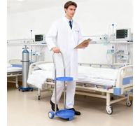 Oxygen Cylinder Cart, Stainless Steel Cylinder Hand Truck with Solid Wheels & Tank Storage Safety Ring, for Laboratories Hospital Supermarkets Schools Warehouse(Diameter 18cm/7in)