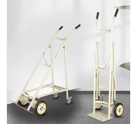 Oxygen Cylinder, Cylinder Tank Holder Single Oxygen Cart Dolly for Laboratory, Portable Rolling Gas Fixed Shelf with Wheels(White)