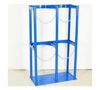 Oxygen Cylinder Holder Frame for 1-3 Cylinders, Adjustable Welding Gas Cylinder Stand with Chains for School, Laboratory, Hospital, Blue Nitrogen Tank Storage Rack,8-2 Bottles length 60cm (23 3/5