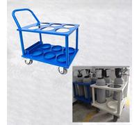 Oxygen Cylinder Rack 4-Wheel Tank Cart Holder, 6.99(Blue,6 Slots)