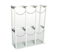 Oxygen cylinder rack,Floor Mount Cylinder Bracket for 8/10L Fire Extinguisher & Nitrogen/Argon Tanks, Adjustable Chain, Small Storage Cabinet, Durable Fixed Support (White, 25.6inch)