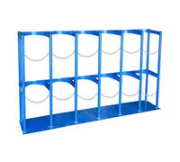 Oxygen cylinder rack,Floor Mount Fixed Bracket for 8/10L Fire Extinguisher & Gas Cylinder Storage, Adjustable Protective Chain, Blue Small Cylinder Cabinet for Nitrogen/Argon Tanks (50inch/