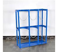 Oxygen Cylinder Rack Floor Mountable Oxygen Cylinder Carrier Stand, Metal Acetylene Tank/Gas Bottle/Propane Cylinder Stand, Medical Oxygen Tank Shipment Device Cart(W 90cm(35 3/8"))