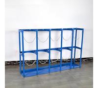 Oxygen Cylinder Rack Floor Mountable Oxygen Cylinder Carrier Stand, Metal Acetylene Tank/Gas Bottle/Propane Cylinder Stand, Medical Oxygen Tank Shipment Device Cart(W 145cm(57 1/8"))