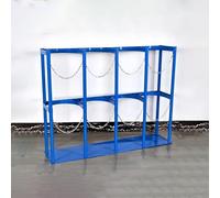 Oxygen Cylinder Rack Floor Mountable Oxygen Cylinder Carrier Stand, Metal Acetylene Tank/Gas Bottle/Propane Cylinder Stand, Medical Oxygen Tank Shipment Device Cart(W 120cm(47 1/4"))