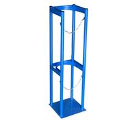 Oxygen Cylinder Rack for Storage & Transportation, Heavy-Duty Gas Cylinder Fixed Shelf, with Adjustable Protective Chain, for Hospital Laboratory Factory(Blue,34x30x100cm)
