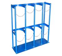Oxygen Cylinder Rack for Storage & Transportation, Heavy-Duty Gas Cylinder Fixed Shelf, with Adjustable Protective Chain, for Hospital Laboratory Factory(Blue,115x30x100cm)
