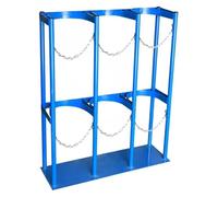 Oxygen Cylinder Rack for Storage & Transportation, Heavy-Duty Gas Cylinder Fixed Shelf, with Adjustable Protective Chain, for Hospital Laboratory Factory(Blue,88x30x100cm)