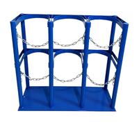 Oxygen cylinder rack,"Freestanding Cylinder Carrier for CO2 & O2 Tanks - Long 10, 18, 26, 34 in Steel Base & Frame, Fixed Shelf Oxygen Bracket for Secure Nitrogen Gas Storage (65x22x60cm)"