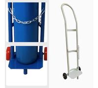Oxygen cylinder rack,Freestanding Medical Oxygen Tank Holder Cart Dolly, Rolling CO2 Cylinder Carrier with Fixed Chains, Single Capacity Bracket, Durable White Design (95cm/37.4in)