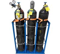 Oxygen Cylinder Rack, Gas Cylinder Trolley, Floor Mount/Wall Mounted Gas Cylinder Holder Stand, Heavy-Duty Fixed Oxygen Tank Holder/Cylinder Tank Rack(97x30x100cm)
