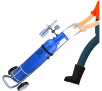 Oxygen Cylinder Rack, Gas Cylinder Trolley, Oxygen Cylinder Rack Metal Oxygen Tank Holder with Wheels, Single Bottle Oxygen Cylinder Cart, Rolling Cart(Diameter 16.8cm(6 5/8"))