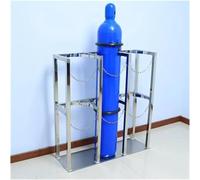 Oxygen Cylinder Rack, Gas Cylinder Trolley, Stainless Steel Gas Cylinder Fixed Rack, Cylinder Tank Rack Wirh Adjustable Protective Chain, Gas Cylinder Storage Rack(26x11.8x23.6 in)