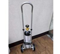 Oxygen Cylinder Rack Height Adjustable Oxygen Cylinder Cart Only, Oxygen Tank Holder for Easy Transport, Aluminum Oxygen Cylinder Dolly, Single Bottle Gas Storage Rack(Diameter 15.8cm(6 1/4"))