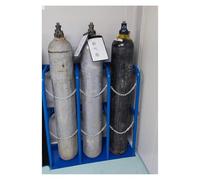 Oxygen Cylinder Rack Hospital Laboratory Gas Cylinder Fixed Shelf/Cylinder Bracket, with Protective Chain & Fixing Screws(95x30x100cm)