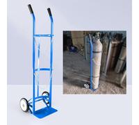 Oxygen Cylinder Rack Large Medical Tank Cart Dolly, Propane Hydrogen, Blue Trolley