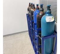 Oxygen Cylinder Rack Large Oxygen Tank Holder Heavy Duty, Metal Medical Oxygen Tank Floor Rack, Oxygen Cylinder Stand for Storing Gas Tanks, with Protection Chain(L-168cm(66 1/8")x24cm(9 1/2"))