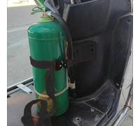 Oxygen Cylinder Rack Oxygen Cylinder Wall Mount Bracket, Oxygen O2 Holder with Adjustable Strap & Screws, Gas Tank Carrier Storage Rack for RV Water Softener(Black)