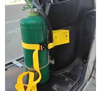 Oxygen Cylinder Rack Oxygen Cylinder Wall Mount Bracket, Oxygen O2 Holder with Adjustable Strap & Screws, Gas Tank Carrier Storage Rack for RV Water Softener(Yellow)