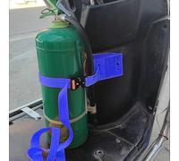 Oxygen Cylinder Rack Oxygen Cylinder Wall Mount Bracket, Oxygen O2 Holder with Adjustable Strap & Screws, Gas Tank Carrier Storage Rack for RV Water Softener(Blue)