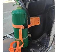 Oxygen Cylinder Rack Oxygen Cylinder Wall Mount Bracket, Oxygen O2 Holder with Adjustable Strap & Screws, Gas Tank Carrier Storage Rack for RV Water Softener(Orange)