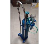 Oxygen Cylinder Rack Oxygen Tank Holder with Curved Handle, Lightweight Oxygen Bottle Cart Dolly for Transporting Cylinders, Small Oxygen Tank Storage Trolley(H-95cm(37 3/8"))