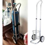 Oxygen Cylinder Rack Portable Oxygen Cylinder Cart Adjustable Height, Medical Oxygen Tank Holder Trolley with 2 Wheels, Rolling Gas Bottle Handling Rack Caddy(Diameter 14.6cm(5 3/4"))