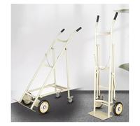 Oxygen Cylinder Rack Single Cylinder Oxygen Tank Cart Dolly for Laboratory, Portable Rolling Gas Cylinder Fixed Shelf with Wheels, Steel Long-Lasting Oxygen Cylinder Cart Trolley(White)