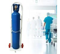 Oxygen Cylinder Rack Single Cylinder Oxygen Tank Holder with Wheels, Portable Oxygen Tank Cart 8-15L, O2 Canister Trolley for Hospital, Gas Tank Carrier Trolley(White,H-110cm(43 1/4"))