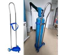 Oxygen Cylinder Rack Small Oxygen Tank Cart with Wheels & Stick-On Strap, Rolling Oxygen Tank Caddy for Safe Transport of Oxygen Cylinders, Gas Bottle Stand Trolley