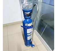 Oxygen Cylinder Rack Small Oxygen Tank Dolly with Nylon Strap, Medical Oxygen Cylinder Stand Trolley, Steel Propane Storage Rack Cart, Mobile Medical Gas Carrier