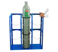 Oxygen Cylinder Rack Steel Heavy-Duty Oxygen Tank Carrier/Gas Cylinder Fixed Shelf, Factory Workshop Garage Cylinder Tank Rack Base(95x30x100cm)