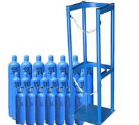 Oxygen Cylinder Storage Rack, Durable Coated Finish for Secure Floor Mounting, Fixed Shelf Holds Multiple Tanks, Ideal for Medical or Industrial Use