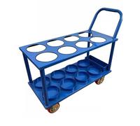 Oxygen Cylinder Trolley， Oxygen Tank Holder Heavy Duty Cart for Four Six Eight Tanks, Welding Mobility Trolley(Blu,L)
