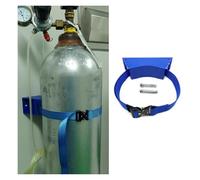 Oxygen Cylinder Trolley， Oxygen Tank Holder Plastic Cylinder Stand Wall Mount, Rack with Adjustable Safety Chain(Blu)
