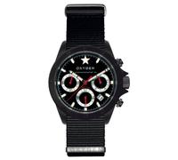 Oxygen Chrono Record 42 Black Mens Quartz Watch with Black Dial Chronograph Display and Black Nylon Strap EX-C-REC-42-NN-BL