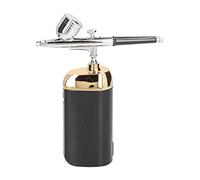 Oxygen Facial Machine, Portable Airbrush with Built-in Battery and Compressor for Facial Care, Art Painting, and Cake Decoration (Black)