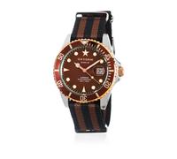 Oxygen Gold Turtle 40 Unisex Quartz Watch with Brown Dial Analogue Display and Brown Nylon Strap EX-D-GOL-40-BR