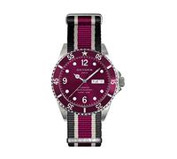 Oxygen Grape 36 Ladies Quartz Watch with Red Dial Analogue Display and Multicolour Nylon Strap EX-D-GRA-36-NN-BLIVPL