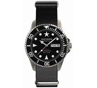 Oxygen Moby Dick 44 Unisex Quartz Watch with Black Dial Analogue Display and Black Nylon Strap