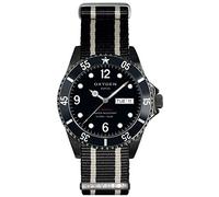 Oxygen Moby Dick Black 40 Mens Quartz Watch with Black Dial Analogue Display and Black Nylon Strap EX-D-MBB-40-NN-BLIVBL