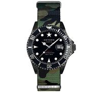 Oxygen Moby Dick Black 40 Mens Quartz Watch with Black Dial Analogue Display and Multicolour Nylon Strap EX-D-MBB-40-NN-AR