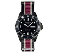 Oxygen Moby Dick Black 40 Mens Quartz Watch with Black Dial Analogue Display and Multicolour Nylon Strap EX-D-MBB-40-NN-BLIVPL