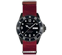 Oxygen Moby Dick Black 40 Mens Quartz Watch with Black Dial Analogue Display and Red Leather Strap EX-D-MBB-40-NL-RE
