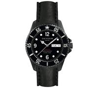 Oxygen Moby Dick Black 44 Mens Quartz Watch with Black Dial Analogue Display and Black Leather Strap EX-D-MBB-44-CL-BL