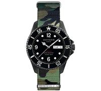 Oxygen Moby Dick Black 44 Mens Quartz Watch with Black Dial Analogue Display and Multicolour Nylon Strap EX-D-MBB-44-NN-AR
