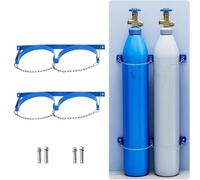 Oxygen Safety Clips/Propane Tank Holder with Safety Chain, Wall Mounted Gas Cylinder Fixed Shelf for 40L Cylinder, Suitable for All Kinds of Gas cylinders(2 Pieces,25.6inch/65cm)